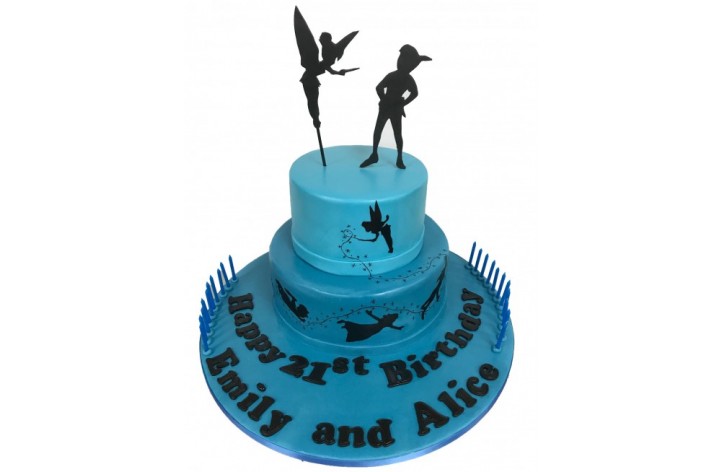 Peter Pan Silhouette Tiered Cake
